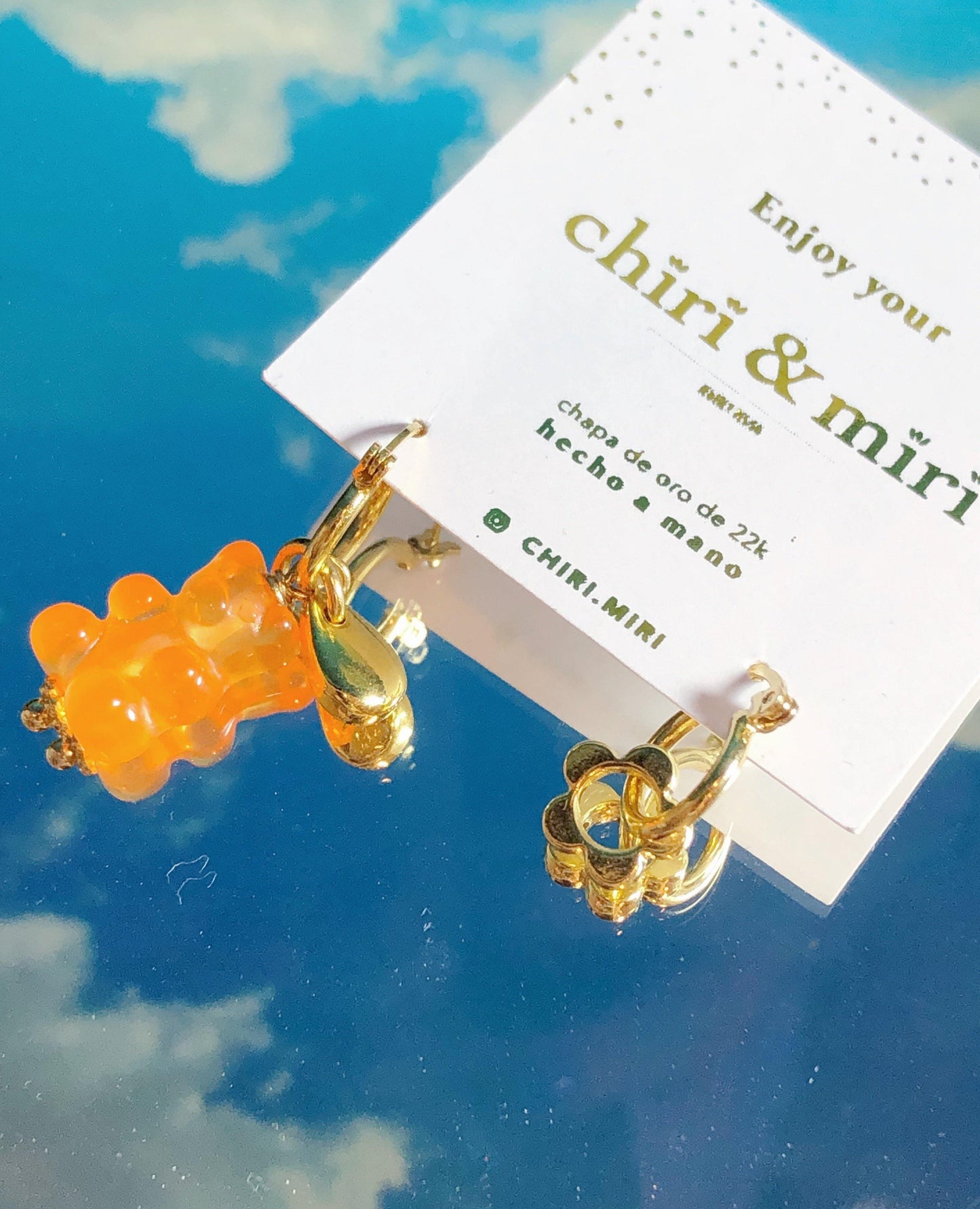 Baby orange panda Mini hoops - chirimiri.mx