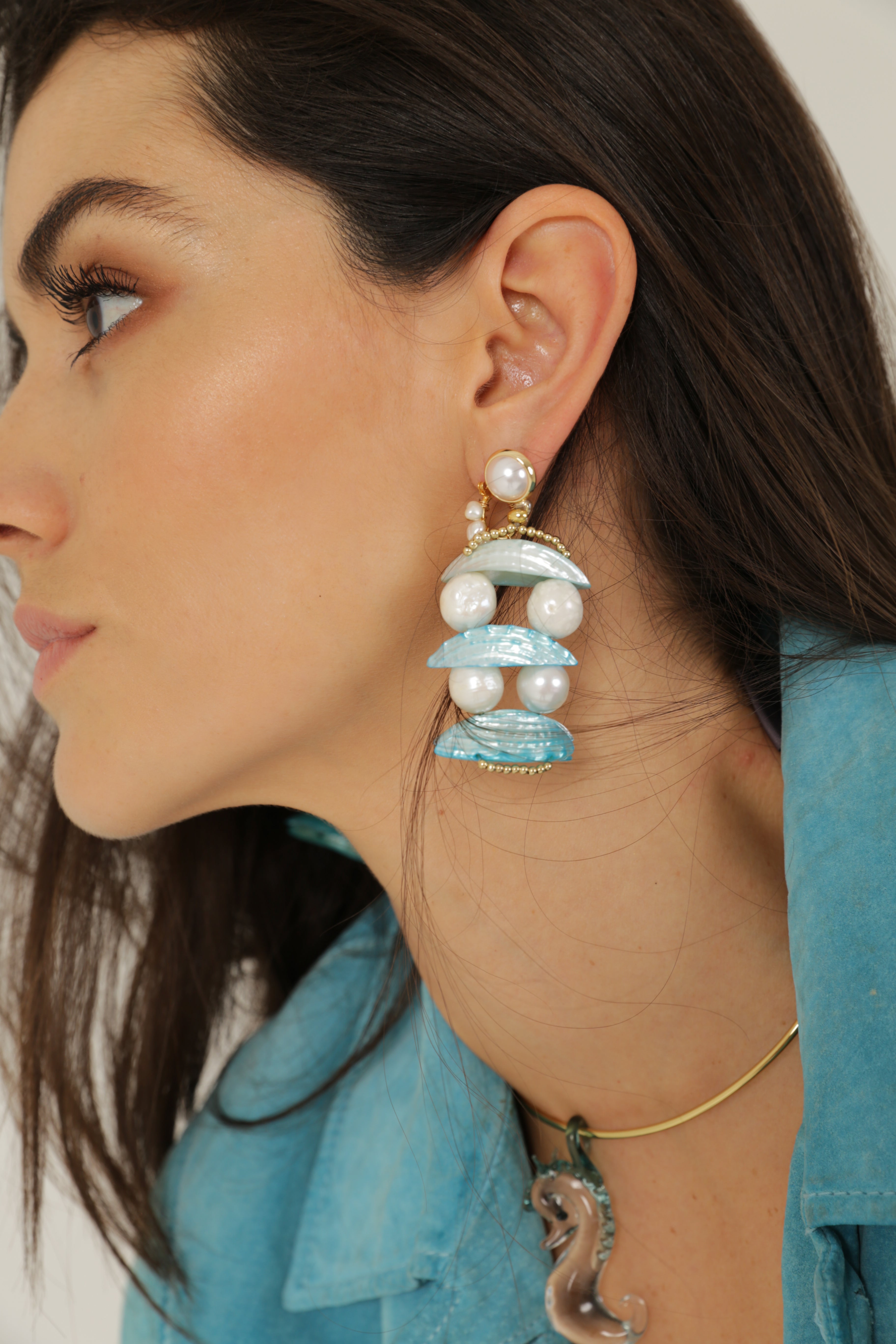 Blue marine earrings